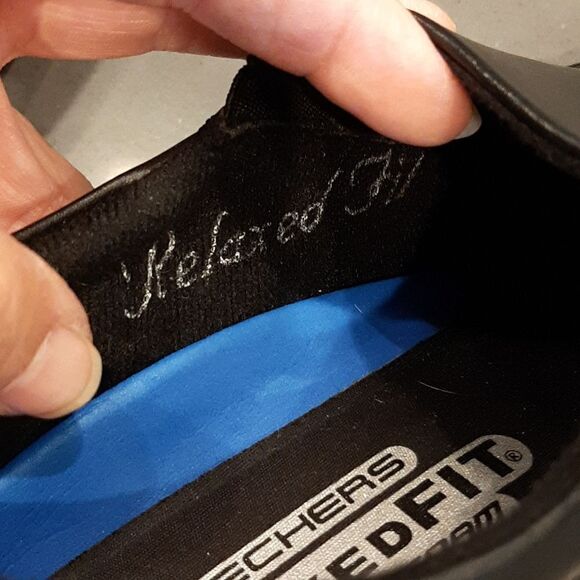 Skechers Black Leather Relaxed Fit Memory Foam Loafers - Picture 11 of 11